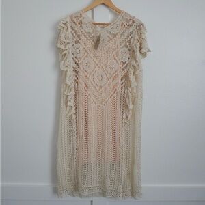 Sundance Cream Crochet Midi Dress